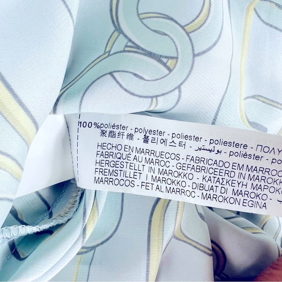 ZARA Chain Print Long Sleeve Sky Blue Top XS NWT - Picture 10 of 10